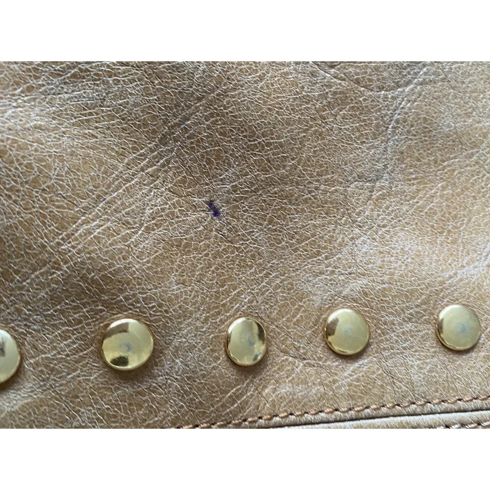 Sabina New York Genuine Leather Hobo Bag Studded Slouchy Chic